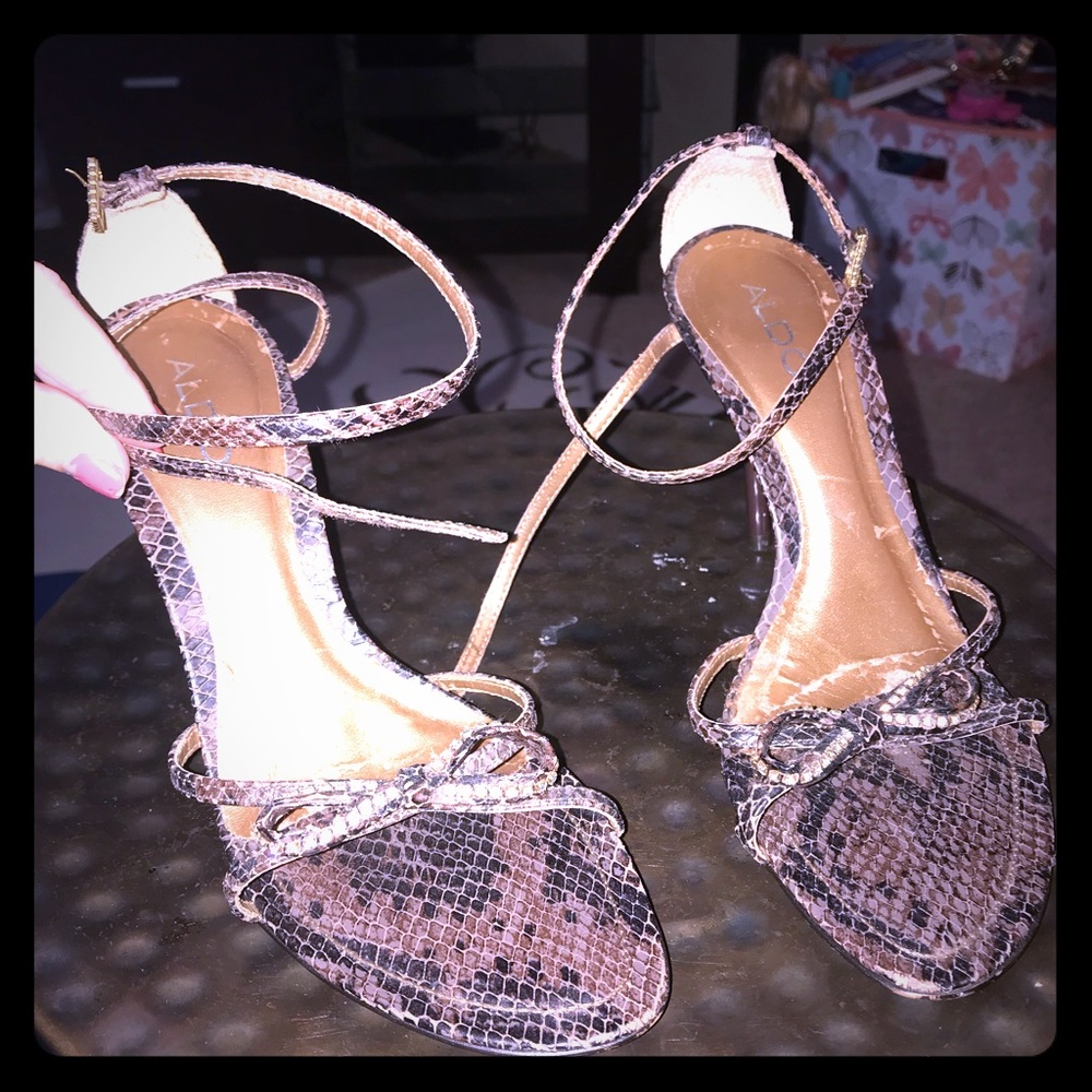 Aldo ankle cross strap jeweled bow stiletto heel
